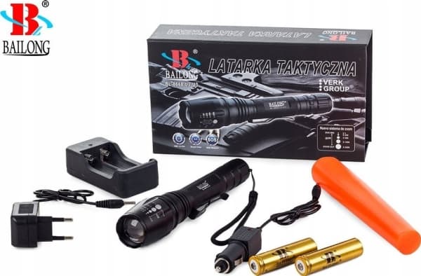 Bailong lommelykt Bailong taktisk lommelykt med LED CREE XM-L T6 modell 8668 universal
