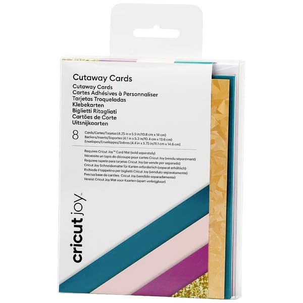 Cricut Joy™ Cutaway Cards Kortlek Bensin, Fuchsia, Guld, Ganmmalrosa