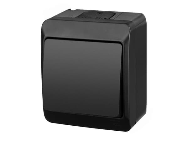 Elektroplast Two Way Switch Hermes Black Ip44 0331-09