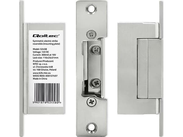 Qoltec - Electric strike - elektronisk - fail unlocked - sølv