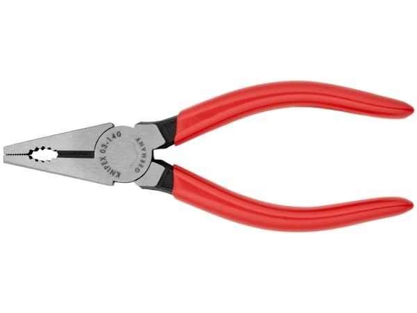 Knipex 03 01 140, Lineman-tång, 1 cm, Stål, Plast, Röd, 140 mm