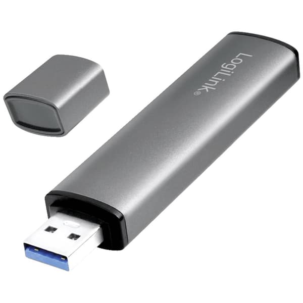 LogiLink UA0394 USB 3.1 (Gen 2) hub Aluminiumhölje, SD-kortläsare, med status-LED Rymdgrå
