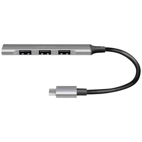 LogiLink UA0392 USB-C® (USB 3.1) Multiport Hubb med USB-C-kontakt Alumniumgrå