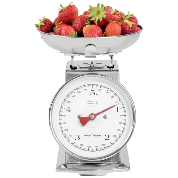 Profi Cook PC-KW 1247 Köksvåg analog med måttskål Vägningsområde=5 kg Rostfritt stål 260 x 206 x 255