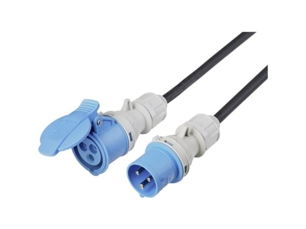 Sygonix SY-5244052 Strömförlängningskabel 16 A svart 10 m väderbeständig, lämplig för utomhusbruk