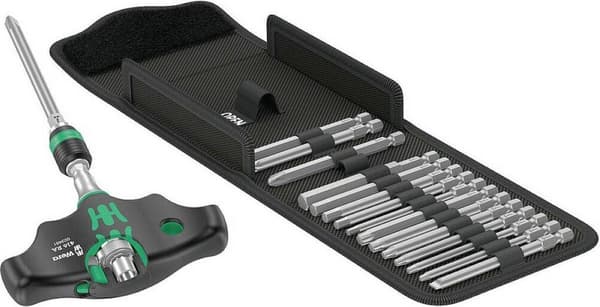 Wera Kraftform Kompakt 400 RA Sæt 1 Bit skruetrækker 17-delt Phillips Phillips, Phillips Pozidriv, Torx, Hex, Pla