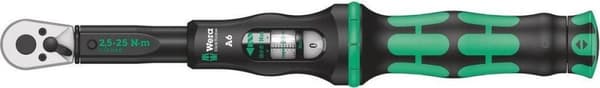Wera Click-Torque A 6 05075605001 Momenttiavain Kääntyvä räikkä 1/4 (6,3 mm) 2,5 - 25 Nm