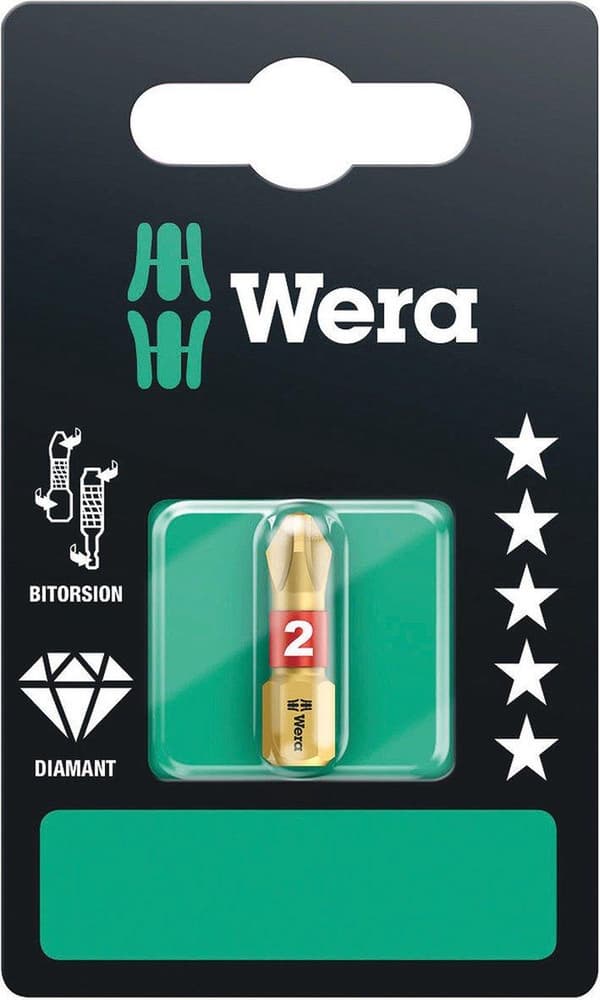 Wera skruvmejselbit diamant 851/1bdc ph2 x 25mm