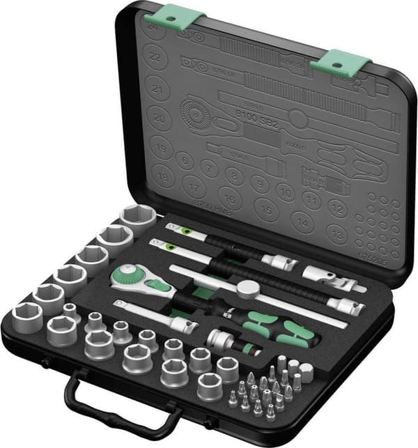 Wera 8100 SB 2 Zyklop 05003594001 Topnøglesæt Metrisk 3/8 (10 mm) 43 stk.
