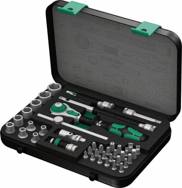 Wera 8100 SA 4 Zyklop 05003535001 Topnøglesæt Inch 1/4 (6,3 mm) 41 stk.