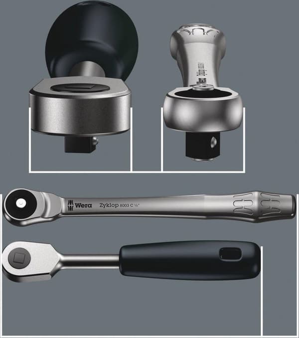 Wera 5004077001 8100 SC 7 28-delad hylsnyckel set genom fyrkant - 1/2"