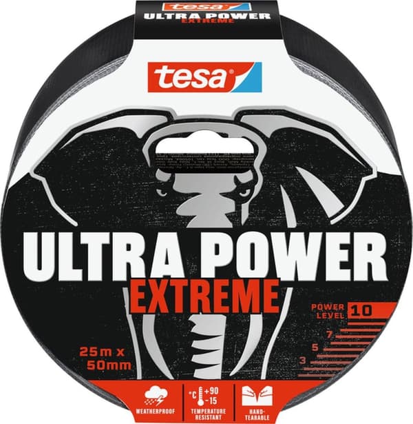 Tape Tesa 56623 50mmx25m Ultra Power Extreme sort - 6 stk.