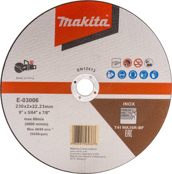 Makita E-03006 Skæreskive 230x22,23x2,0mm rustfrit stål