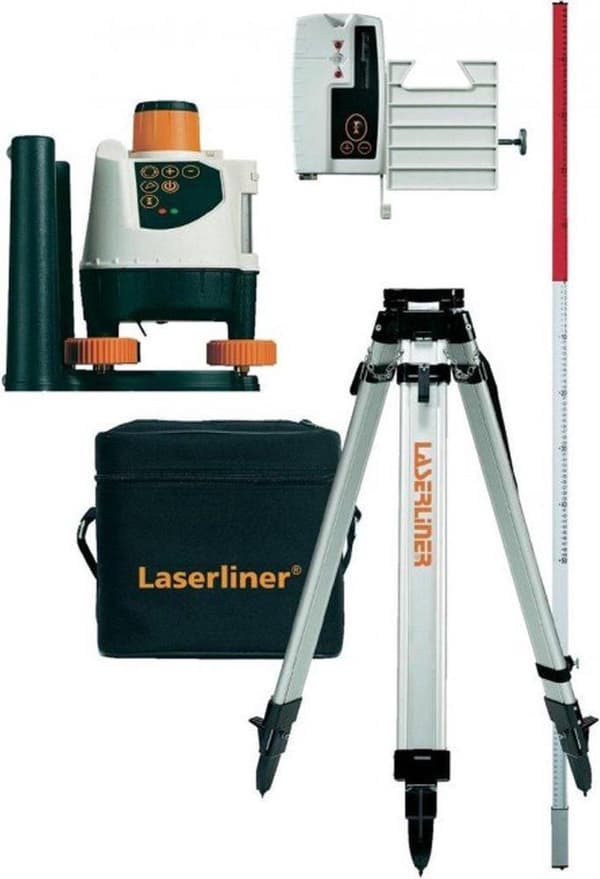 Laserliner BeamControl-Master 120 sæt Rotationslaser inkl. stativ og modtager - 120m Sort, Orange, Hvid