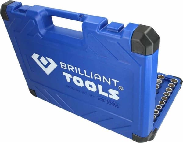 BRILLIANT VÆRKTØJ 171-delt fatningssæt 1/4" 3/8" 1/2" stål