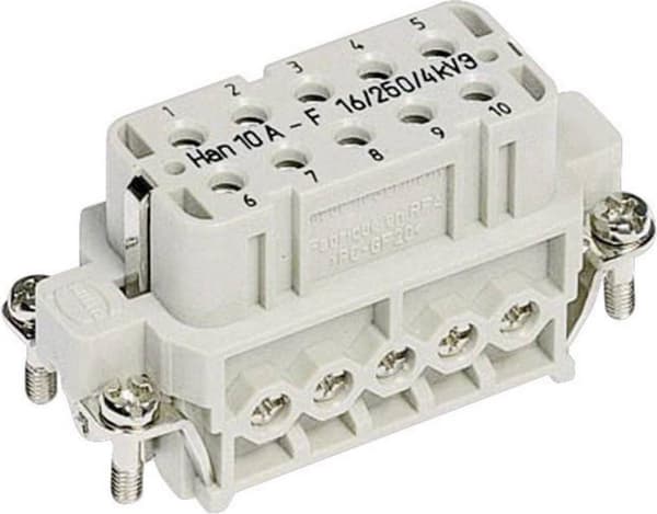 Harting 09 20 010 2812 Fatningsindsats Han® A 10 + PE Skruer 1 stk.