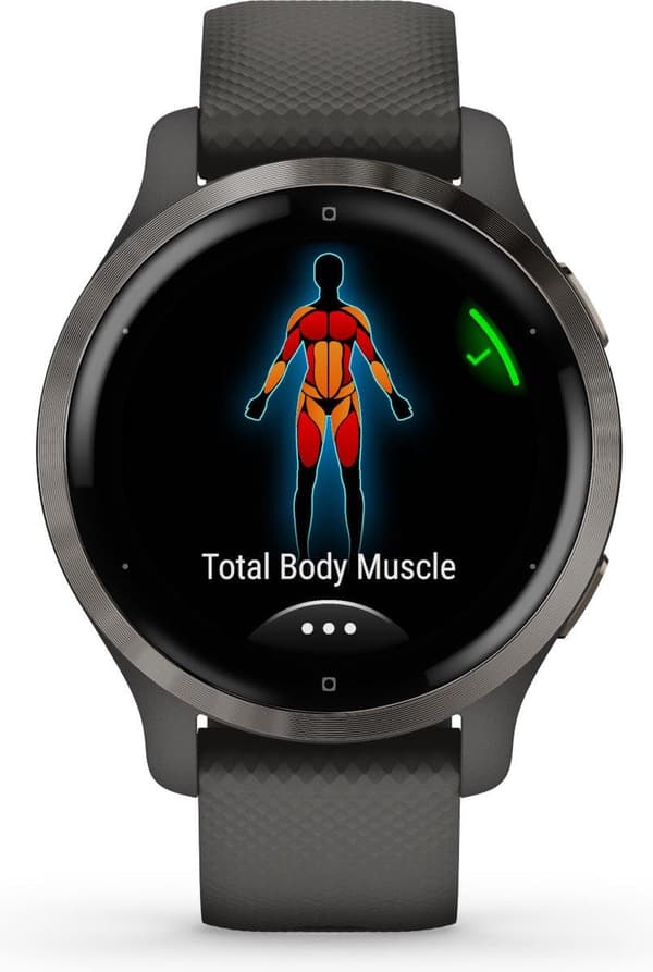 Garmin Venu 2s Health Smartwatch - Amoled pekskärm - Stegräknare - 10 dagars batteri - Grå/Gunmetal