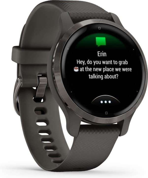 Garmin Venu 2s Health Smartwatch - Amoled pekskärm - Stegräknare - 10 dagars batteri - Grå/Gunmetal