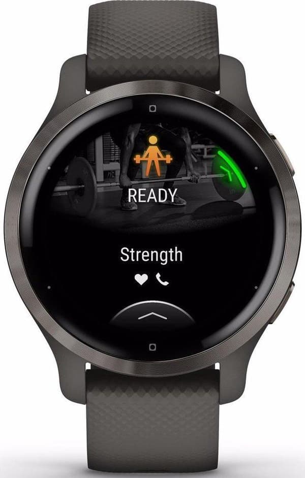 Garmin Venu 2s Health Smartwatch - Amoled pekskärm - Stegräknare - 10 dagars batteri - Grå/Gunmetal