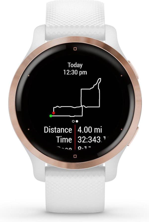 Garmin Venu 2s Health Smartwatch - Amoled touchscreen - Skridttæller - 10 dages batteri - Rose guld/hvid