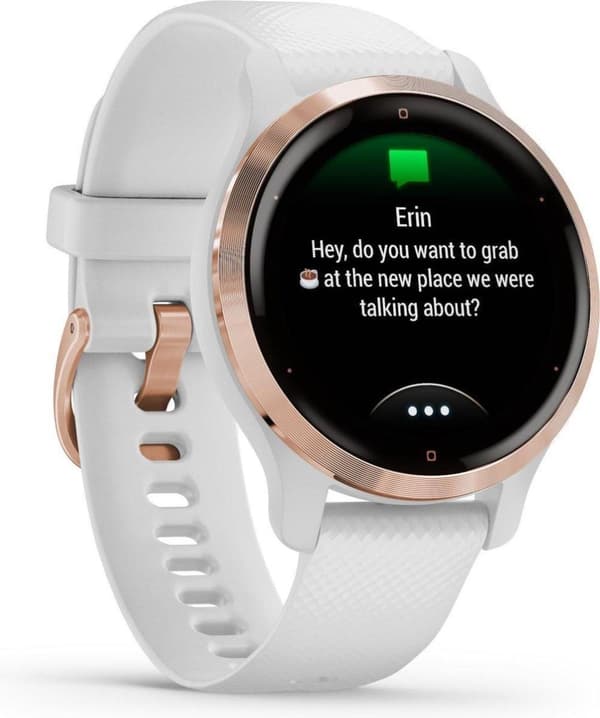 Garmin Venu 2s Health Smartwatch - Amoled touchscreen - Skridttæller - 10 dages batteri - Rose guld/hvid