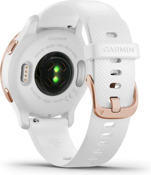 Garmin Venu 2s Health Smartwatch - Amoled touchscreen - Skridttæller - 10 dages batteri - Rose guld/hvid