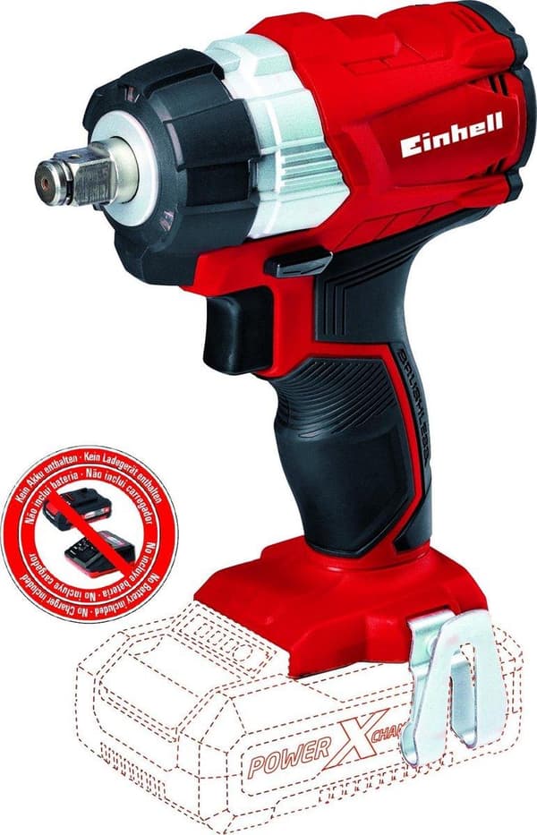 Einhell Cordless impact driver TE-CW 18 Li Børsteløs-Solo Power X-Change (Li-Ion - 18 V - 215 Nm - LED-lys - bitadapter til skruer - uden batteri og o