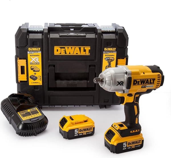 DeWalt DCF899P2 18V Li-Ion sladdlös slagnyckelsats (2x 5,0Ah batteri) i fodral - 950Nm - 1/2" - borstlös