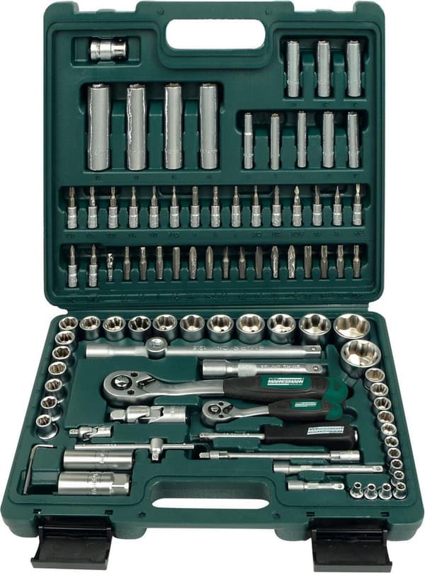 Brüder Mannesmann 2055-SL Topnøglesæt Metrisk 1/4 (6,3 mm) 1/2 (12,5 mm) 94 dele