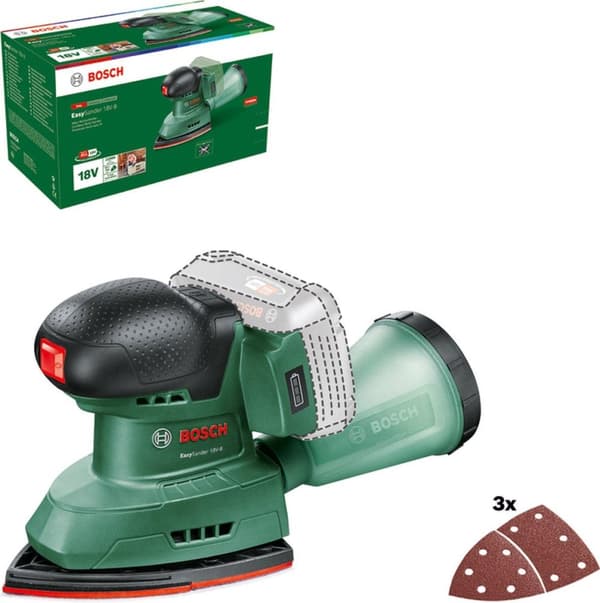 Bosch EasySander 18V-8 Akku multisliber - Inkl. 3 slibeark - Uden 18V batteri og oplader