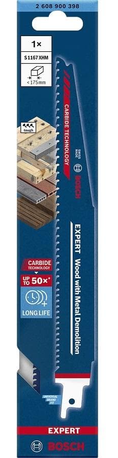 Bosch 2608900398 EKSPERT Stempelsavklinge S1167XHM Træ med metalnedrivning