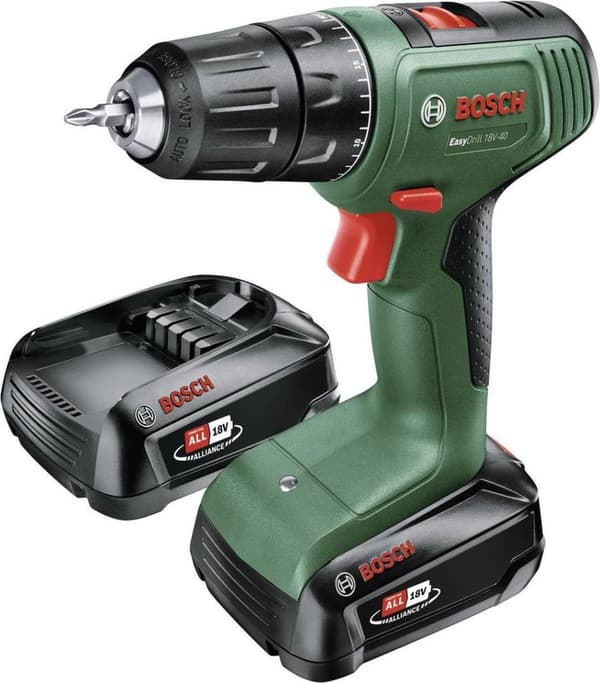 Bosch EasyDrill 18V-40 Akku boremaskine - Med 2x 18V batteri og en oplader