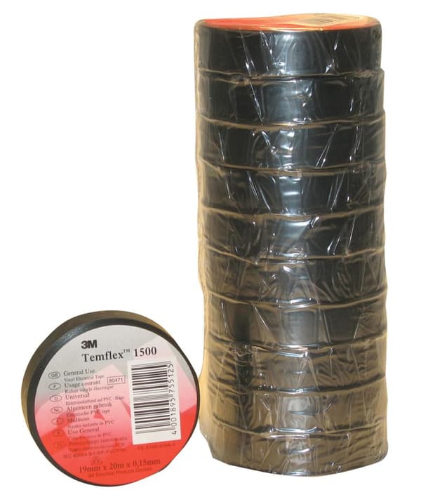 3M Temflex eristenauha - 15 mm / 10 metriä - musta