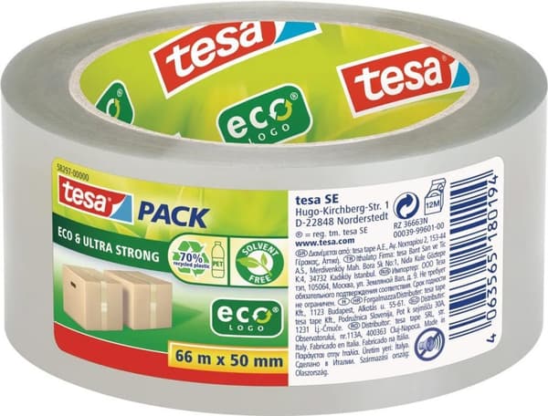 tesapack tejp Eco ultra stark 50mm, transparent, 66m, 58297 (58297-00000-00)