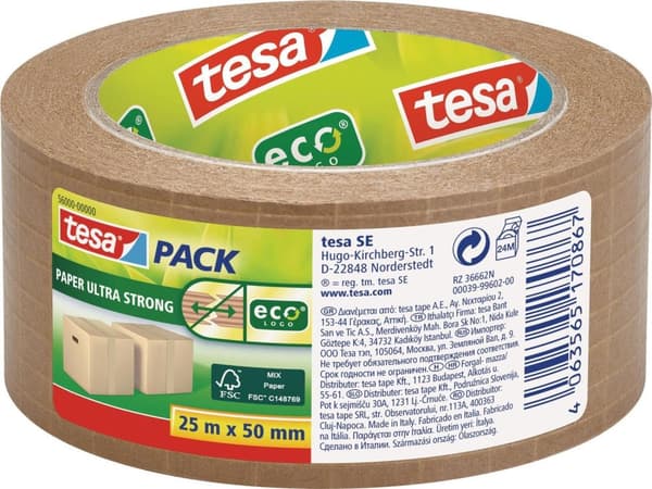 tesapack tejppapper ultrastarkt 50mm, brunt, förstärkt, 25m, 56000-00000-00 (56000-00000-00)