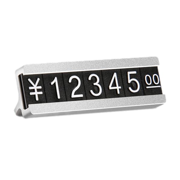 2 PCS Metal Digital Grain Price Display Micro Standing Plate, Size: Single Layer(Silver)