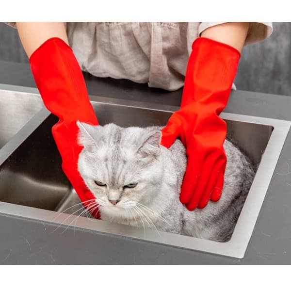 10 PCS Household Two-color Washing Gloves Housework Cleaning Laundry Dishwashing Latex Gloves, Size:M