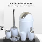 6 In 1 Bathroom Cup Toothbrush Holder Hand Sanitizer Bottle Soap Holder Toilet Brush Waste Bins Set(Light Green)