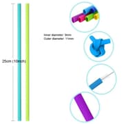20 PCS Food Grade Silicone Straws Cartoon Colorful Drink Tools with 1 Brush, Straight Pipe, Length: 25cm, Outer Diameter: 11mm, Inner Diameter: 9mm, R
