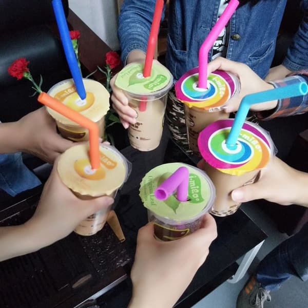 20 PCS Food Grade Silicone Straws Cartoon Colorful Drink Tools with 1 Brush, Straight Pipe, Length: 25cm, Outer Diameter: 11mm, Inner Diameter: 9mm, R