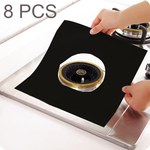 8 PCS Gas Furnace Surface Ultra-thin Fibre Material Stovetop Protective Cleaning Pad, Size: 27*27cm (Black)