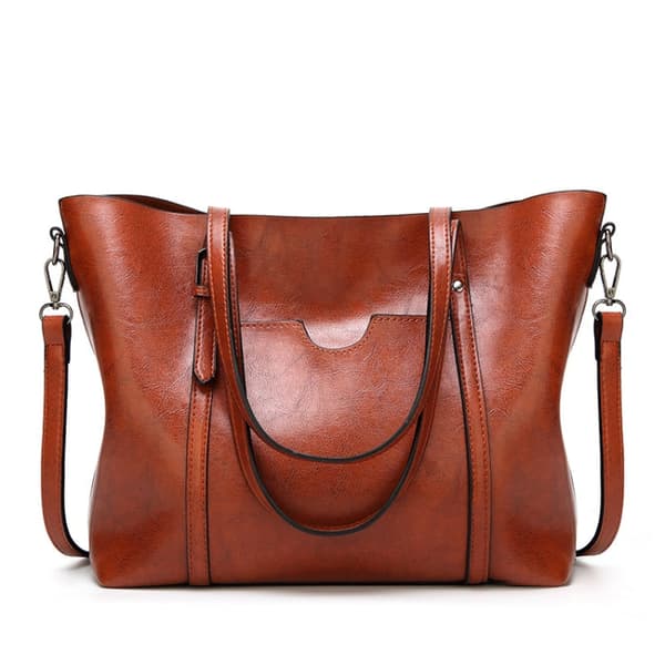 888-G9 Oil Wax Leather All-Match Fashion Handbag(Khaki)