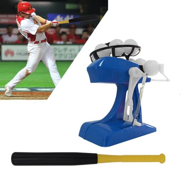 Outdoor Family Games Baseball Automatic Server Mini Baseball Machine Toys(Blue)