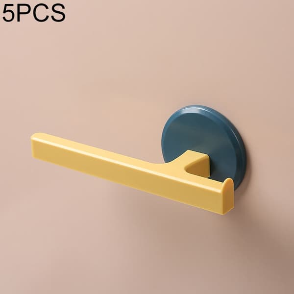5 PCS T-shaped Household Wall-mounted Towel Rack Bathroom Towel Bar(Blue Yellow)