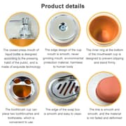 6 In 1 Bathroom Cup Toothbrush Holder Hand Sanitizer Bottle Soap Holder Toilet Brush Waste Bins Set(Green)