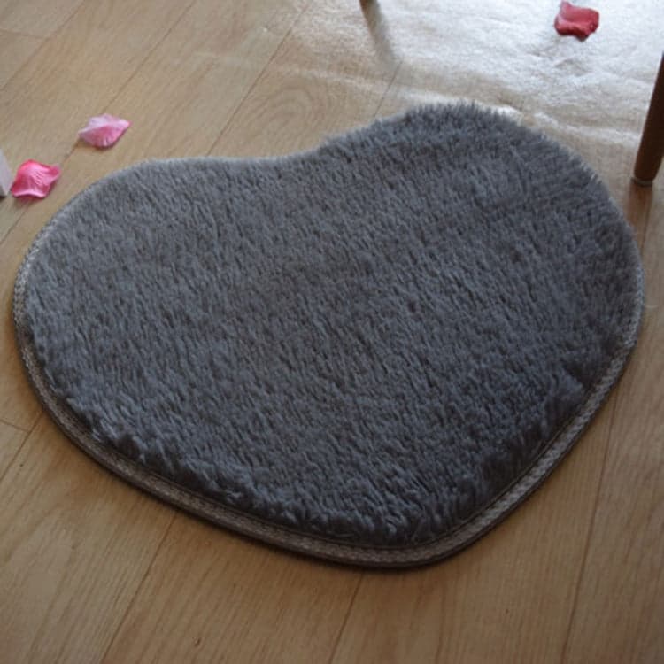 Heart Shape Non-slip Bath Mats Kitchen Carpet Home Decoration, Size:70*80CM(Dark Grey)