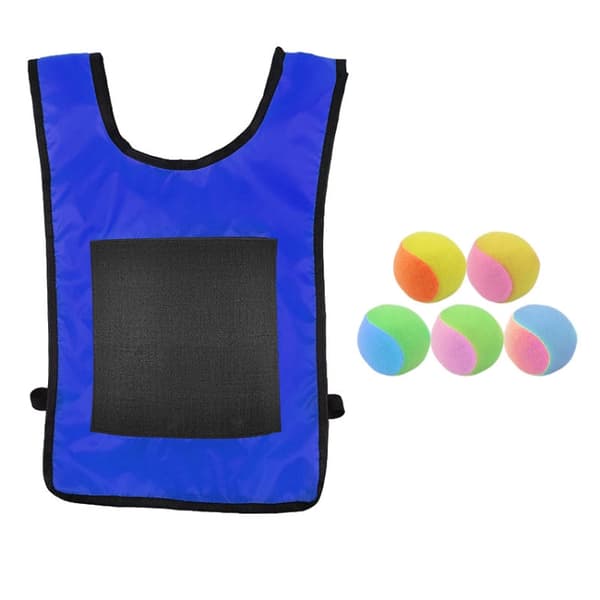 Children Dodgeball Vest For Parent-child Outdoor Games With 5 Balls, Specification: Large (Blue)