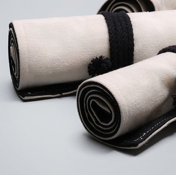 72 Holes  Solid Handmade Canvas Color Pencil Curtain Painting Special Storage Bag Large Capacity Roll Pen Bag