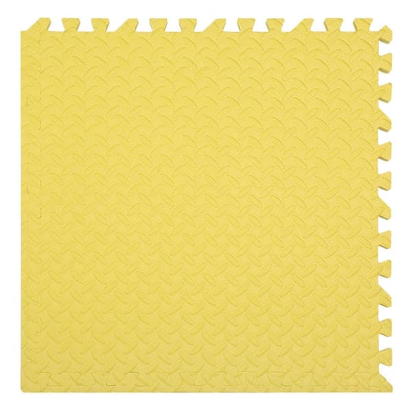 10 PCS Household Children Bedroom Stitching Leaf Pattern Thick Foam Crawling Mat, Size: 60x1.2cm(Yellow)