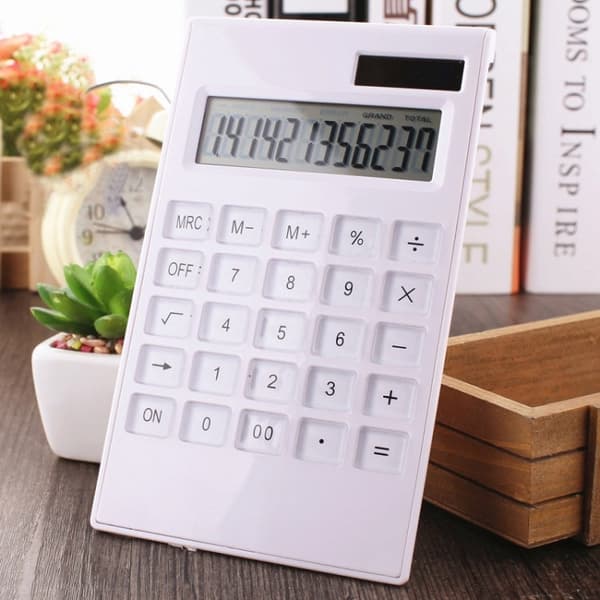 2 PCS Solar 12-Digit Crystal Button Financial Office Calculator, Colour: Crystal Calculator